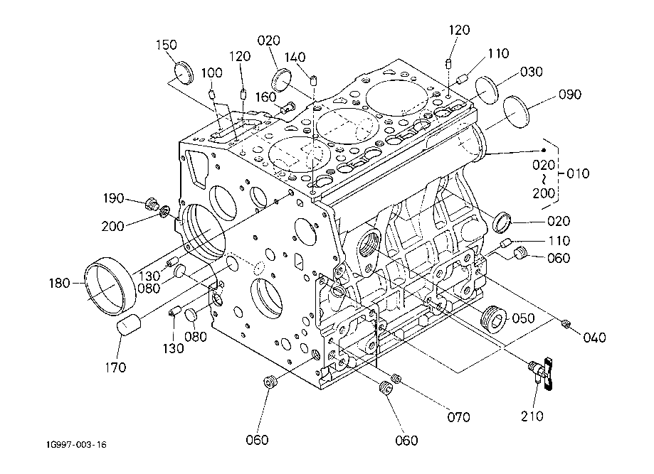 Kubota ZD326S Parts ENGINE 000100 CRANKCASE Parts and Diagram