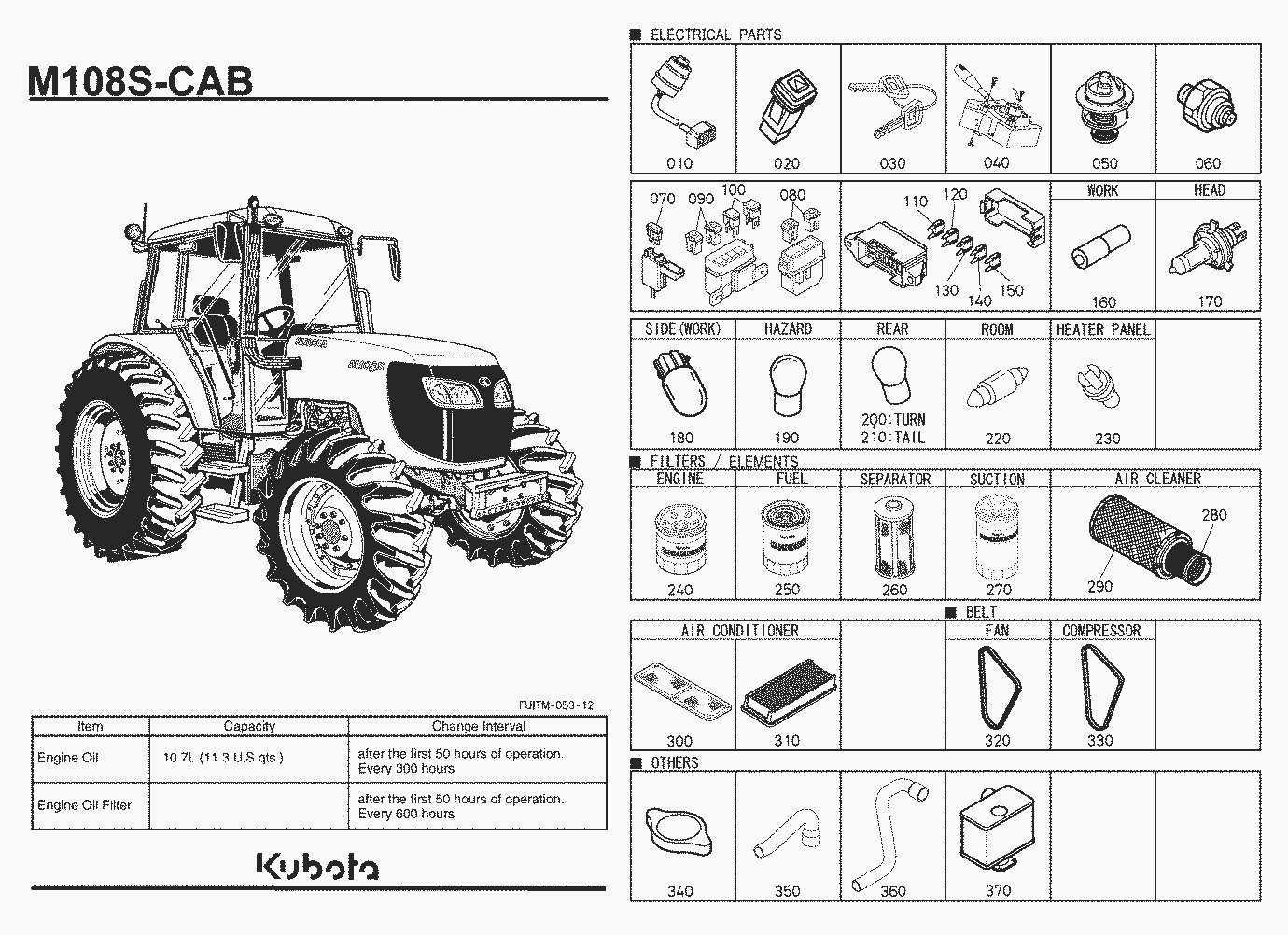 本格派ま！ Kubota M108SHC FREQUENTLY 000002 ITEMS USED FREQUENTLY Parts その他