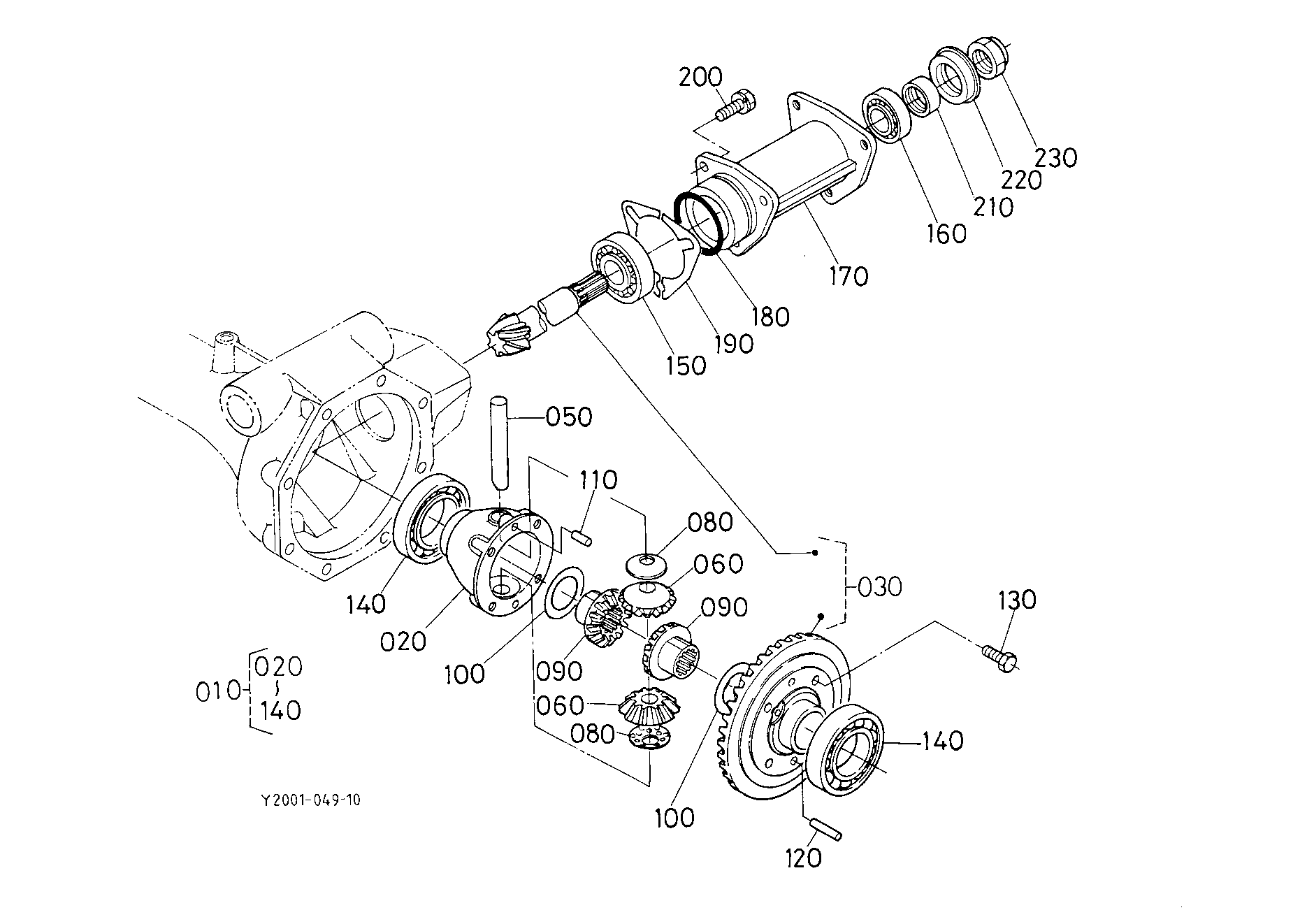 Kubota B1750D Parts FRONT AXLE FRONT WHEEL T08002 FRONT